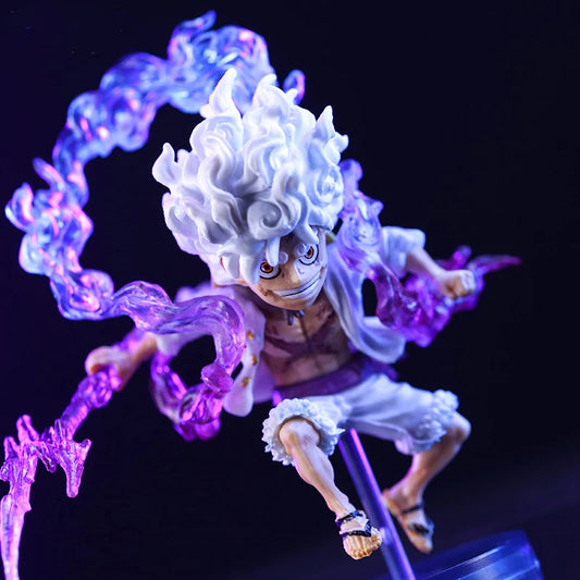 In Stock 10cm Mini One Piece Luffy Gear 5 Action Figure Sun God Nika Statue Anime Figurine Pvc Model Doll Collection Toy Gift