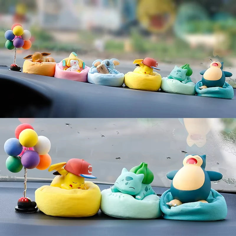 6Pcs/Set Pokemon Pikachu Bulbasaur Anime Figures toys Sleep Starry Dream Series Action Figure Cartoon Birthday gift