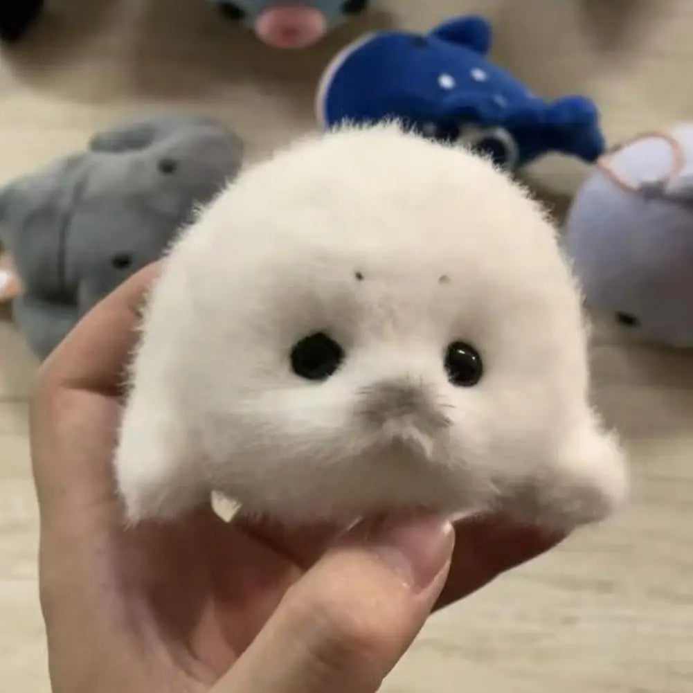 Cute Seals Plush Keychain Soft Kawaii Seal Plushie Animal Pendant Car Ornaments Fashion Stuffed Doll Keyring Car Key Accessories
