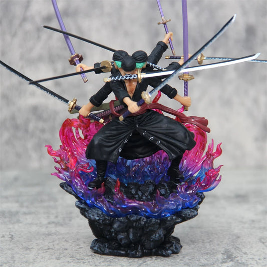 One Piece 14cm Zoro Action Figure Anime Figure Asura Roronoa Zoro Statue Action Figure Collection Model Kid Toy for Xmas Gifts