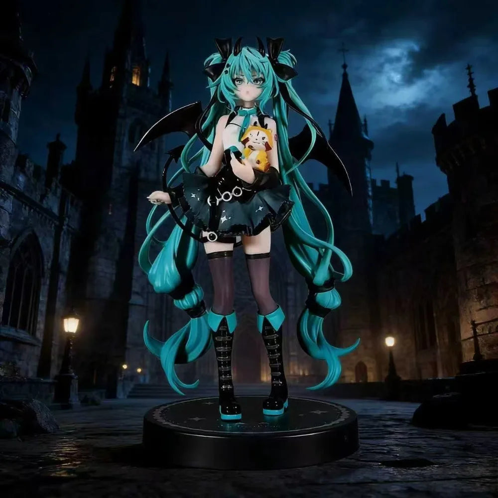 Anime Hatsune Miku 19CM Little Devil Raccoon Action Figure Model Toys Cute Action Model PVC Collection Desktop Accessories Gift