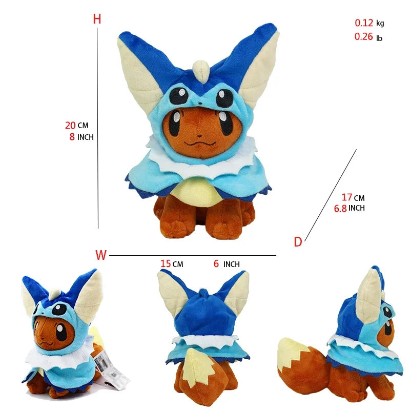 Eevee Cos Umbreon Espeon Jolteon Flareon Glaceon Vaporeon Sylveon Leafeon Plush Toys Stuffed Soft Stuffed Animal Plushies 20CM