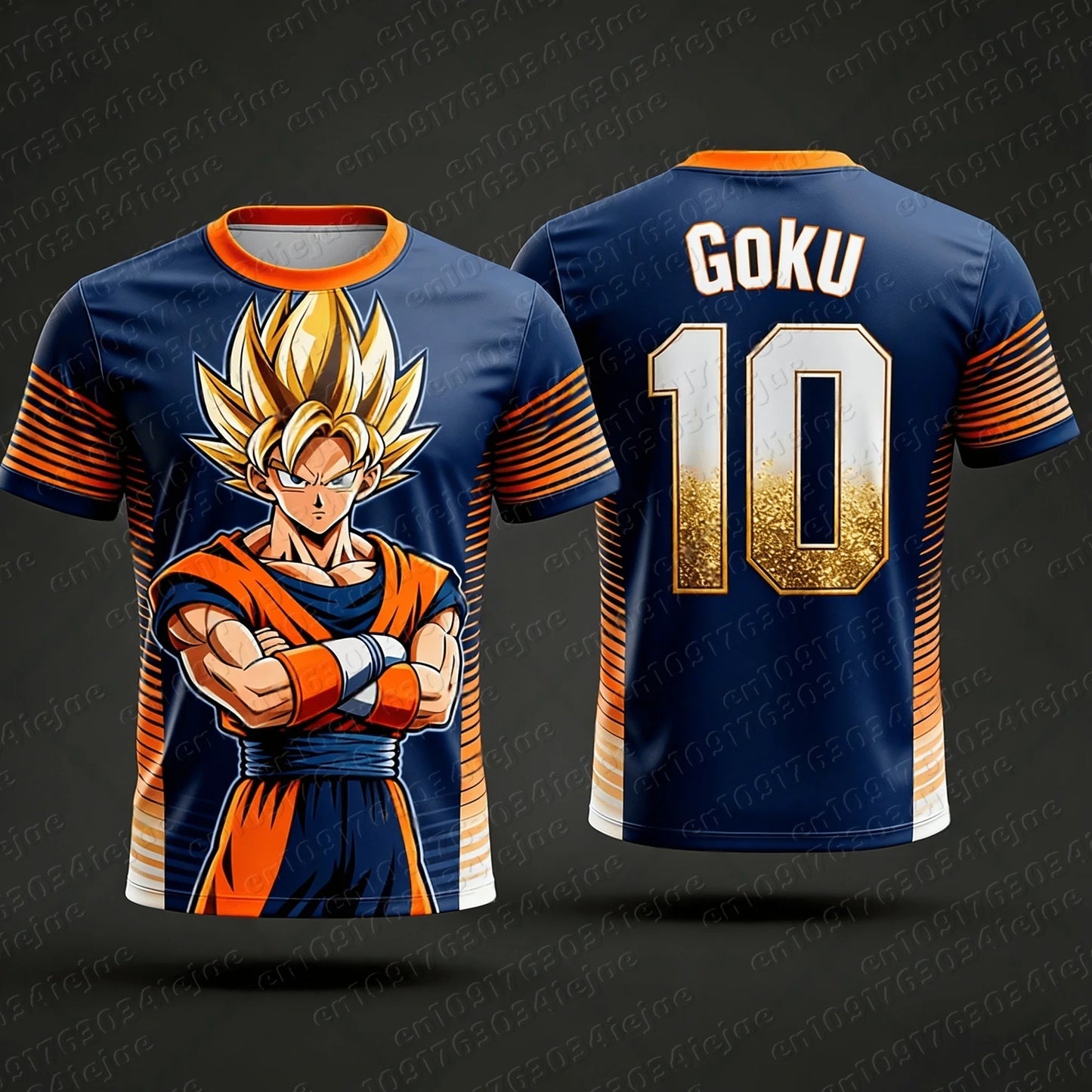 2026 New Adult Men's Dragon Ball Goku 3D Printed Football Jersey T-Shirt Kids Anime T-Shirt Special Football Jersey