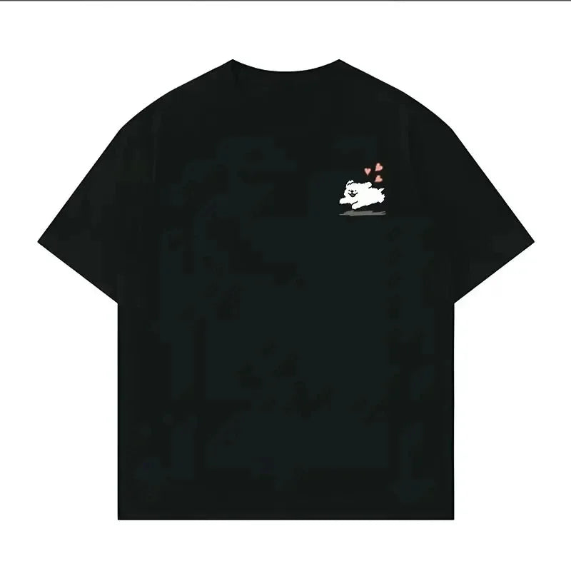 2025 Summer Fashion Crayon Shin Printed Casual Women's T-Shirt Short Sleeve Street Y2k Harajuku Loose T-Shirt Ladies Kawaii Top