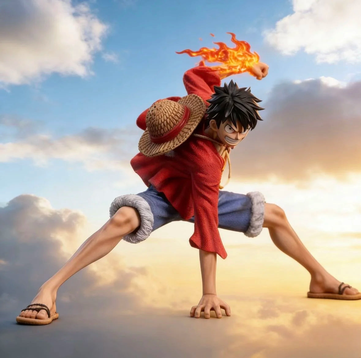 18cm/7in One Piece Monkey D. Luffy Figures Battle Style Action Figures Anime Collection PVC Desktop Decoration Model Doll Toys