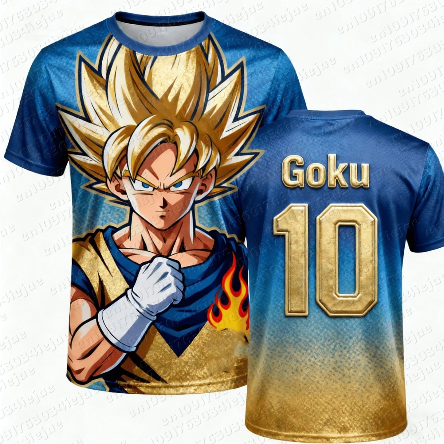 2026 New Adult Men's Dragon Ball Goku 3D Printed Football Jersey T-Shirt Kids Anime T-Shirt Special Football Jersey