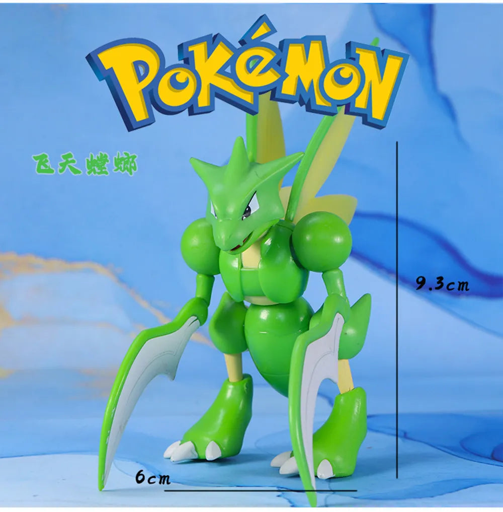 WCT Official Loose Scyther & Scizor Figure Pokémon Collectible Model Toy