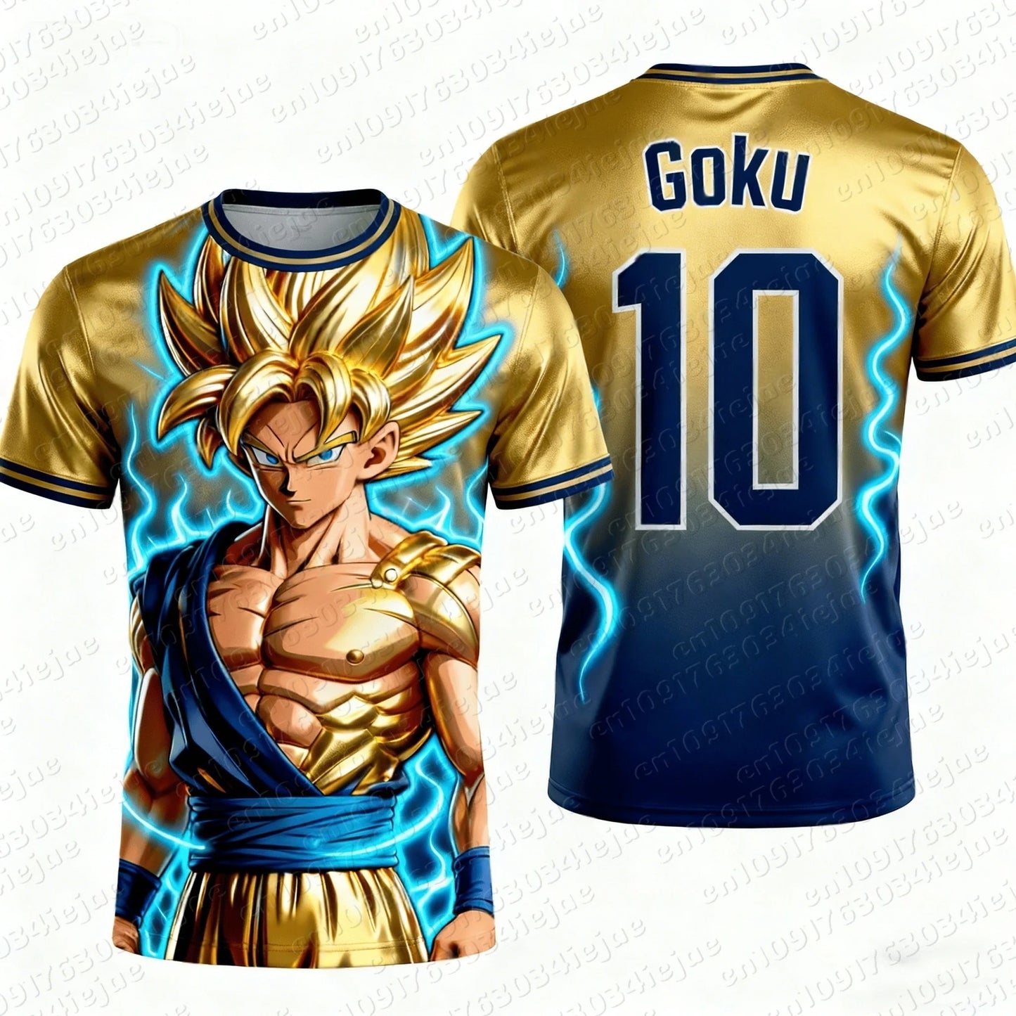 2026 New Adult Men's Dragon Ball Goku 3D Printed Football Jersey T-Shirt Kids Anime T-Shirt Special Football Jersey