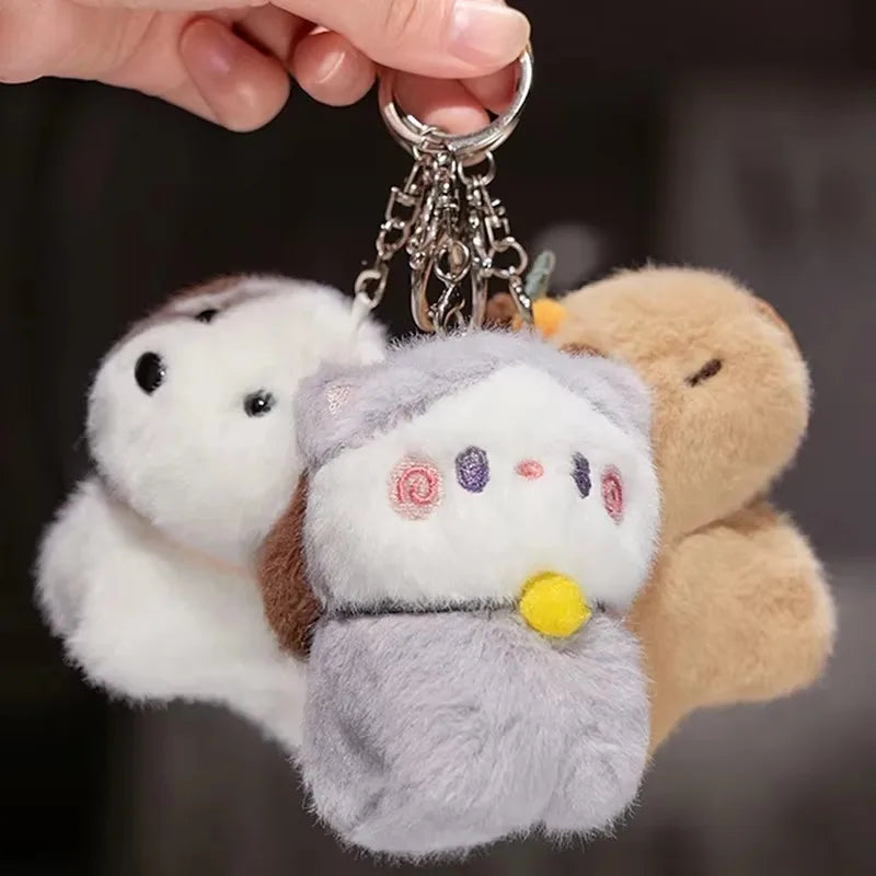 Capybara Slap Snap Wrap Capibara Plushie Wristband Bracelet Kawaii Cute Dog Cat Plush Toy Hand Ring Creative Funny Gift