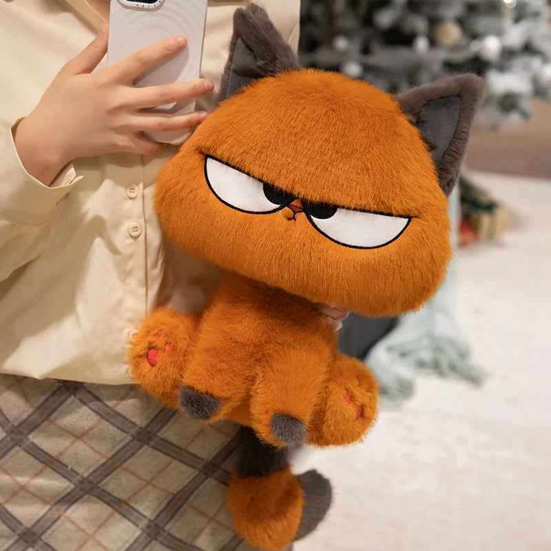 25CM Novelty Cute Orange Cat Plushie Soft Stuffed Doll Kawaii Creative Cartoon Stuffed Animals Toys Kid Birthday Halloween Gifts