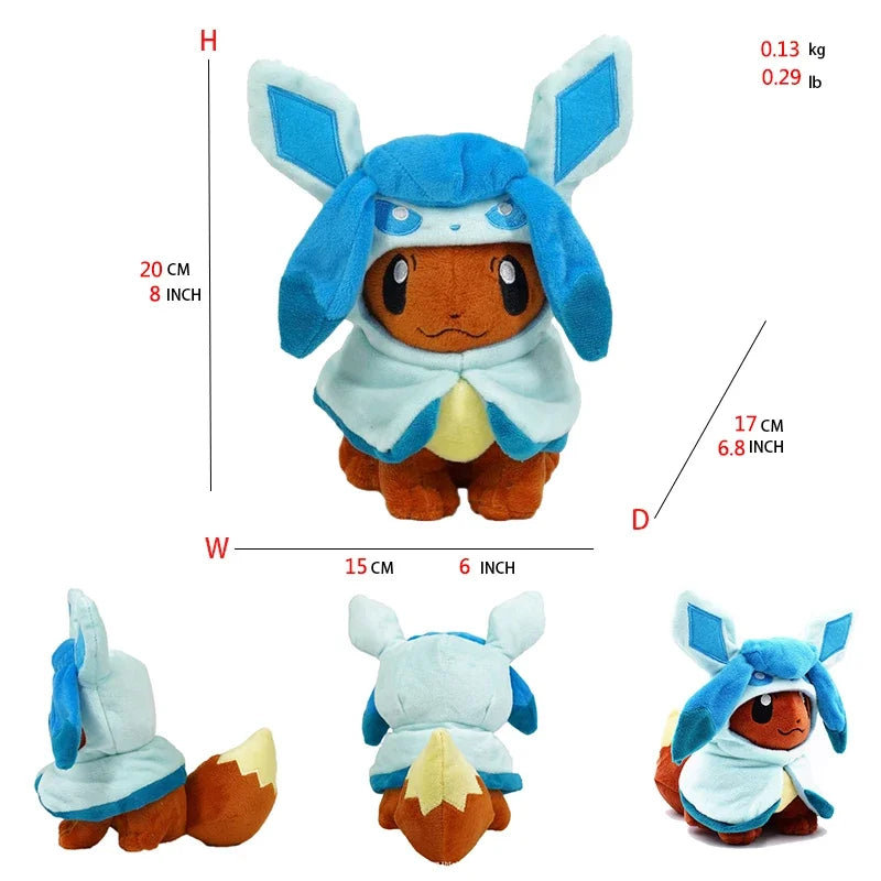 Eevee Cos Umbreon Espeon Jolteon Flareon Glaceon Vaporeon Sylveon Leafeon Plush Toys Stuffed Soft Stuffed Animal Plushies 20CM