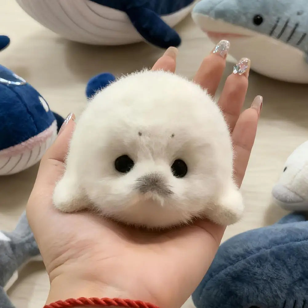 Cute Seals Plush Keychain Soft Kawaii Seal Plushie Animal Pendant Car Ornaments Fashion Stuffed Doll Keyring Car Key Accessories
