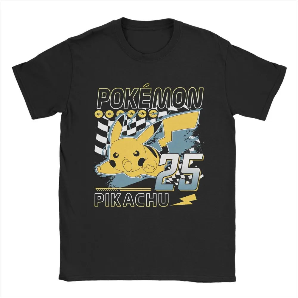 Men's New  Super Cute Pokémon Anime Printed T-shirt  Summer Men's and Women's Plus Size Trend Loose Casual Short-sleeved Top