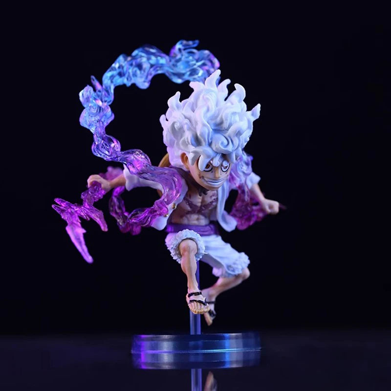 In Stock 10cm Mini One Piece Luffy Gear 5 Action Figure Sun God Nika Statue Anime Figurine Pvc Model Doll Collection Toy Gift