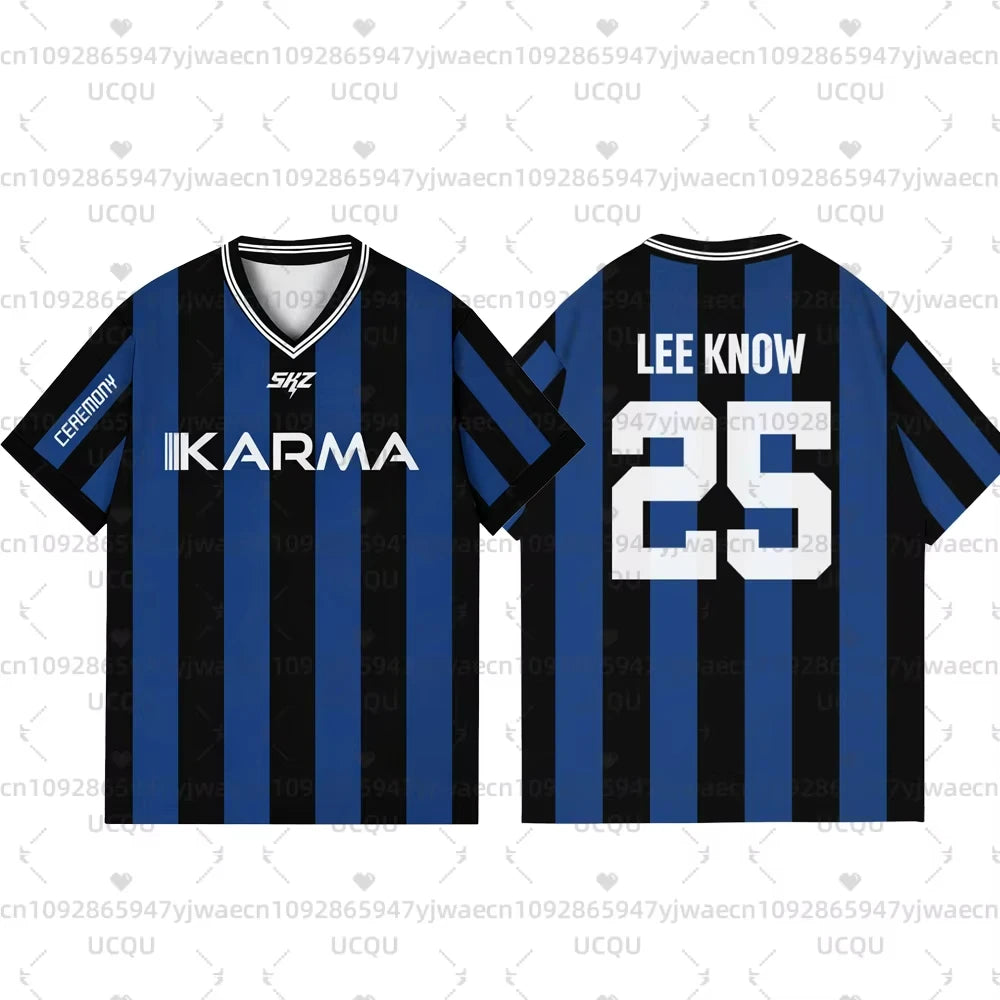 Kpop Stay Karma Album Fans TShirt Felix Bangchan Hyunjin Streetwear Casual Sport Oversize  Short Sleeve T-Shirt Cosplay Clothing