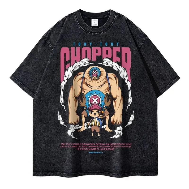 One Piece Japanese Anime Men's T-Shirt Boy Children's Pure Cotton Y2K Original Trend Street Boys and Girls Short Sleeves