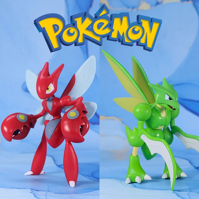 WCT Official Loose Scyther & Scizor Figure Pokémon Collectible Model Toy