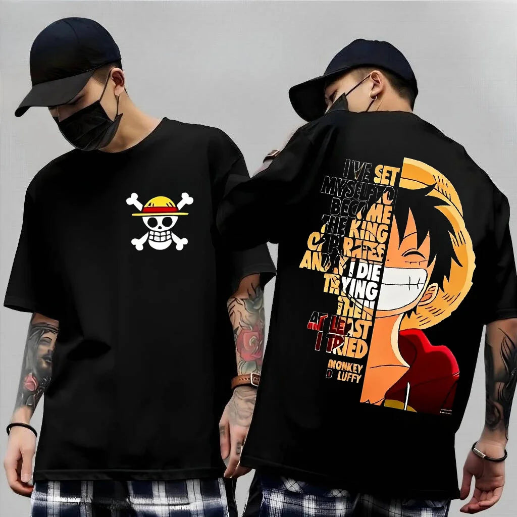 One Piece Japanese Anime Printed Men's T-Shirt Roronoa Zoro Boy Children's Harajuku Short Sleeve Kids Luffy T-shirt Clothing
