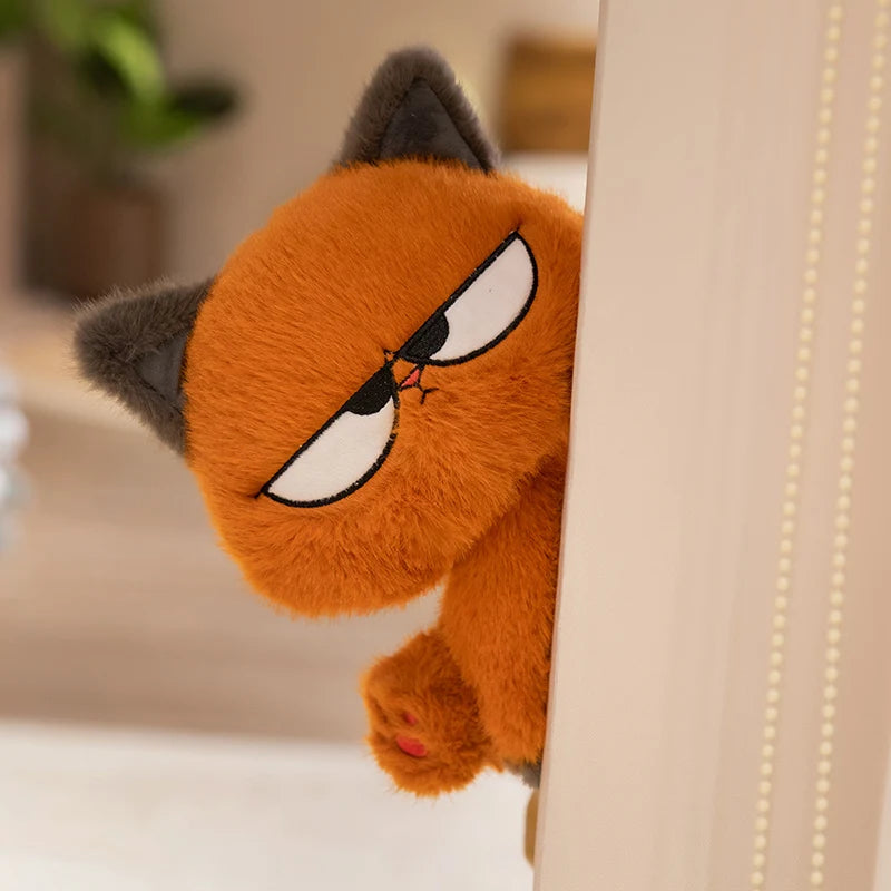 25CM Novelty Cute Orange Cat Plushie Soft Stuffed Doll Kawaii Creative Cartoon Stuffed Animals Toys Kid Birthday Halloween Gifts