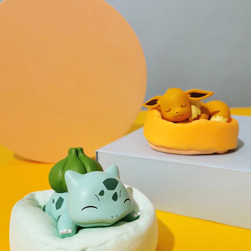 6Pcs/Set Pokemon Pikachu Bulbasaur Anime Figures toys Sleep Starry Dream Series Action Figure Cartoon Birthday gift