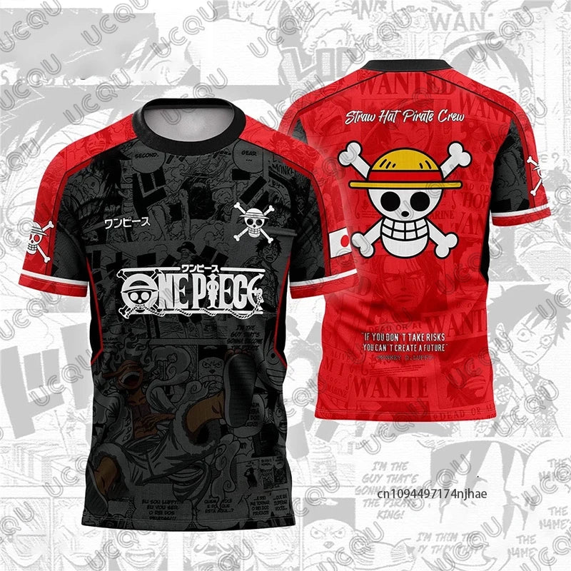 One Piece Anime Luffy Gear 5 3D Print Football Jersey For Men Tshirt Summer Sports Polo Shirt Casual Cosplay Tees Kids/Adult Top